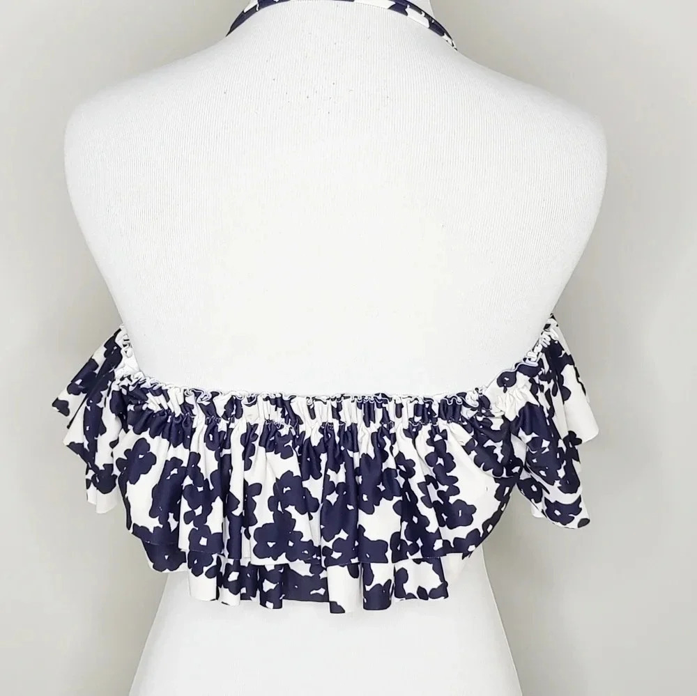 NWT Rachel Roy Bloom Floral Ruffled Swim Top M - Picture 5 of 7
